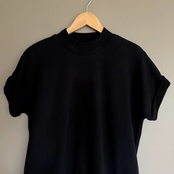 Lole Agda Short Sleeve Tee Black Size Large Sweatshirt Terry Material Athleisure - Picture 7 of 16